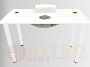 Biurko  kosmetyczne  połysk  z białymi nogami 