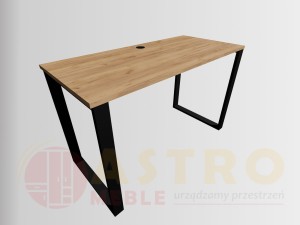 Biurko gamingowe loftowe  dąb craft złoty