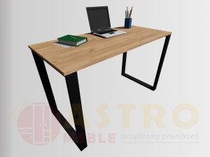 Biurko do nauki i pracy loftowy  dąb craft złoty