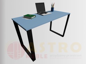 Biurko do nauki i pracy loftowy pastelowy niebieski