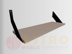 Półka wisząca loftowa glina szara