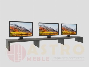 Potrójna podstawka pod monitor grafit 