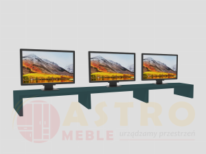 Potrójna podstawka pod monitor morska zieleń