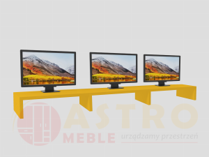 Potrójna podstawka pod monitor żółty