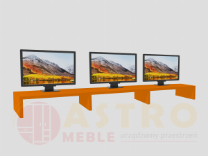 Potrójna podstawka pod monitor pomarańczowy