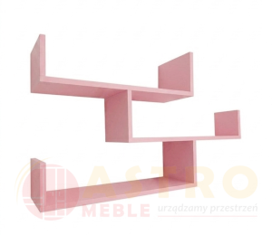 Półka wisząca,  Regał wiszący dawid pastelowy różowy