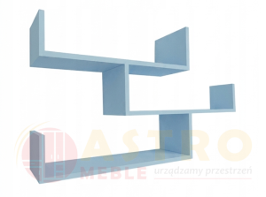 Półka wisząca,  Regał wiszący dawid pastelowy niebieski