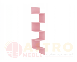Półka wisząca,  Regał wiszący  zygzak pastelowy różowy