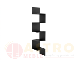 Półka wisząca,  Regał wiszący zygzak czarny