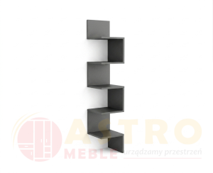 Półka wisząca,  Regał wiszący zygzak szary grafit