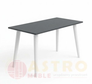 Stół kuchenny grafit - nogi drewniane białe