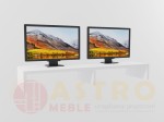 Podwójna podstawka pod monitor biała