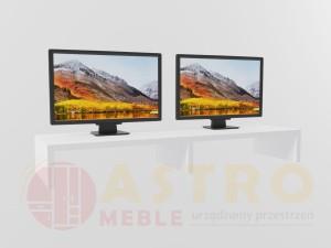 Podwójna podstawka pod monitor biała