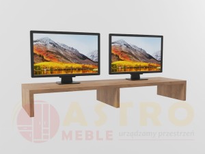 Podwójna podstawka pod monitor dąb craft złoty
