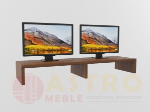 Podwójna podstawka pod monitor orzech