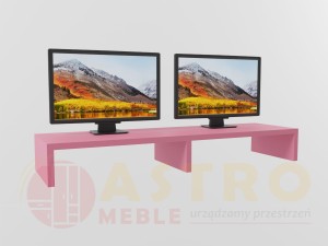 Podwójna podstawka pod monitor pastelowy różowy