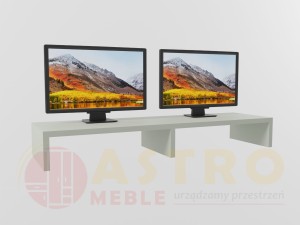 Podwójna podstawka pod monitor jasny szary