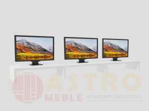 Potrójna podstawka pod monitor biała