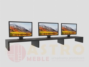 Potrójna podstawka pod monitor czarna