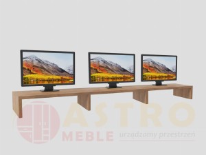 Potrójna podstawka pod monitor dąb craft złoty