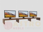 Potrójna podstawka pod monitor orzech