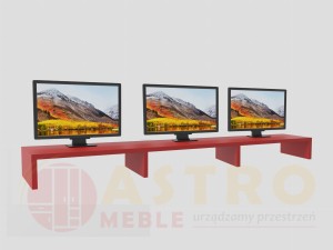 Potrójna podstawka pod monitor czerwona