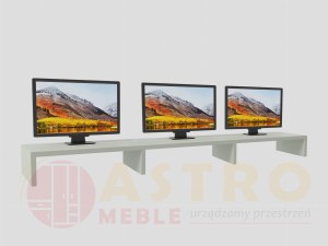 Potrójna podstawka pod monitor jasny szary