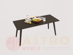 Stół kawowy czarny z czarnymi nogami