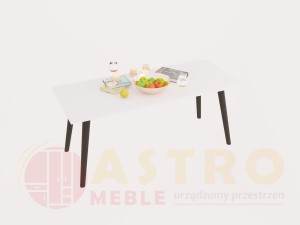 Stół kawowy biały z czarnymi  nogami